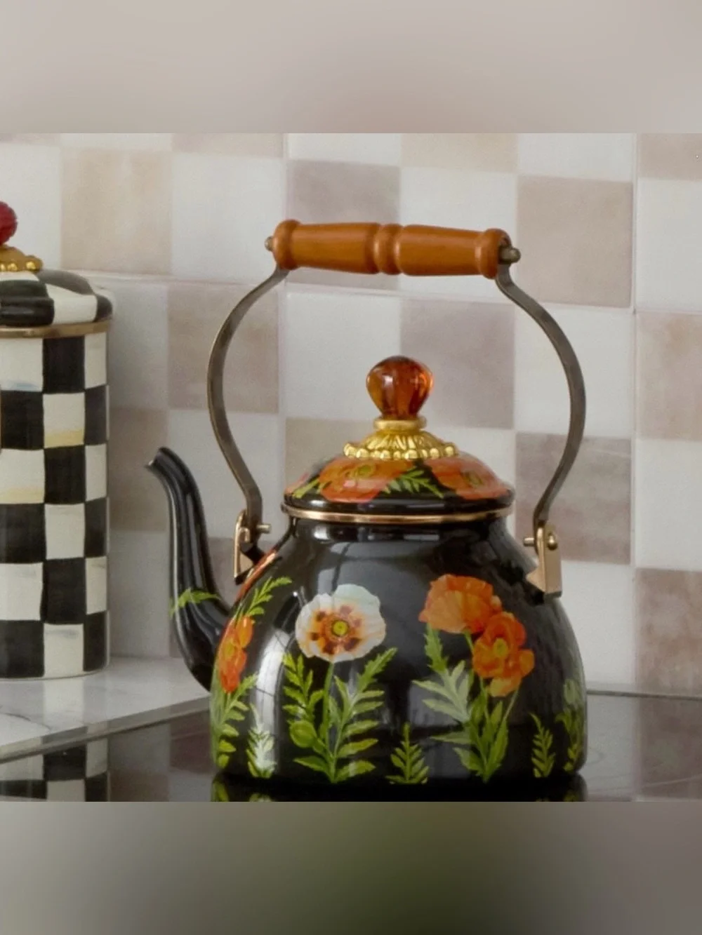 Mackenzie-Childs Poppies Tea Kettle